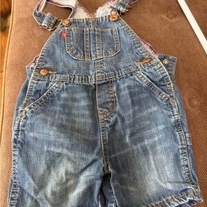 Levi's Blue Denim Overall Shorts Adjustable Straps Classic Style 18 Months